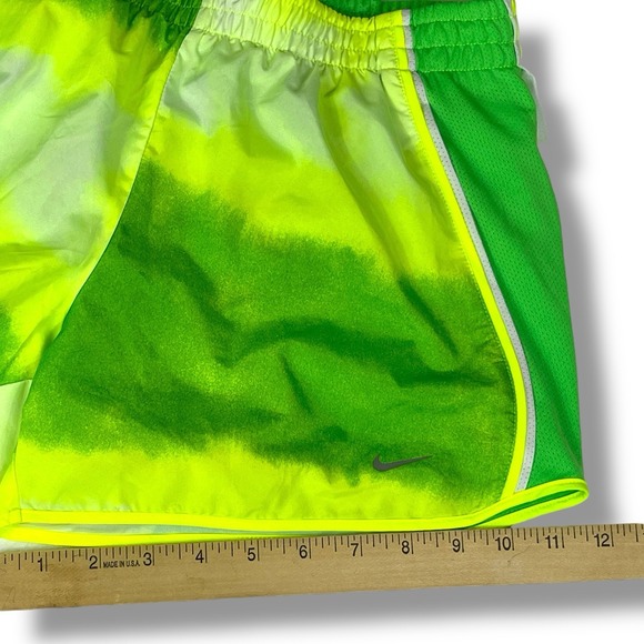 Nike Dri Fit Women's Small Volt neon Ombre Green Tempo Running Shorts mesh lined - Picture 12 of 14